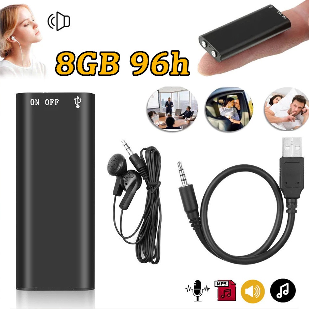 8G Micro Mini Gravador Digital MP3 Gravador De Voz Pode Monitorar 96h
