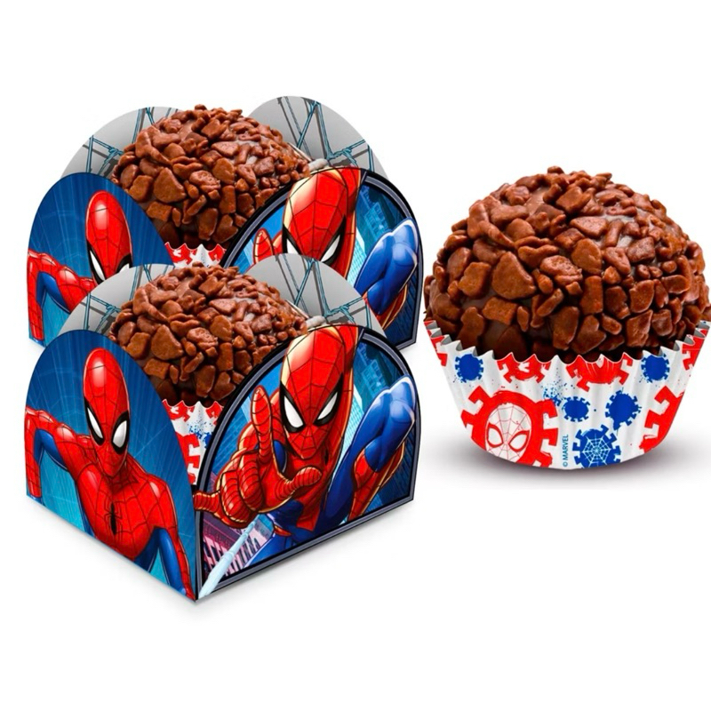 kit Forminhas Decoração festa homem Aranha 150 unidades spider Regina