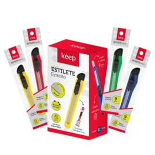 KIT C/ 12 Unidades Estilete Estreito 9 Mm  Keep - EI170 em Oferta na Shopee