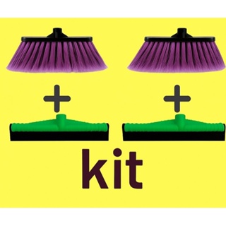 kit 2 vassouras e 2 rodo puxa e seca Esponflora em Oferta na Shopee