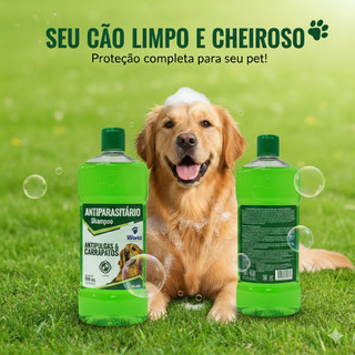 SHAMPOO PARA CAES ANTI-PULGAS WORD SEU PET CHEIROSO E SEM PULGAS