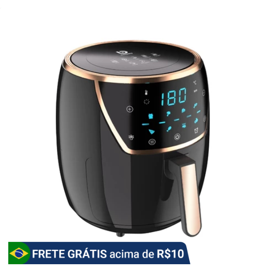 COIBEU Fritadeira Elétrica sem Óleo 5L Air Fryer Digital Touch 1500Watts Preto 127V/220V