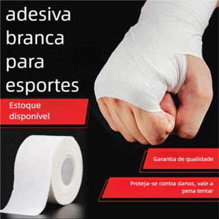 Nova fita atlética branca , à prova d'água, fácil de rasgar, sem resíduos, suporte de tensão, alívio da em Oferta na Shopee