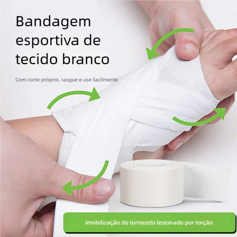 Fita Atlética Branca À Prova D'água Rasgo Fácil Sem Resíduos Suporte De Tensão Alívio Da Dor