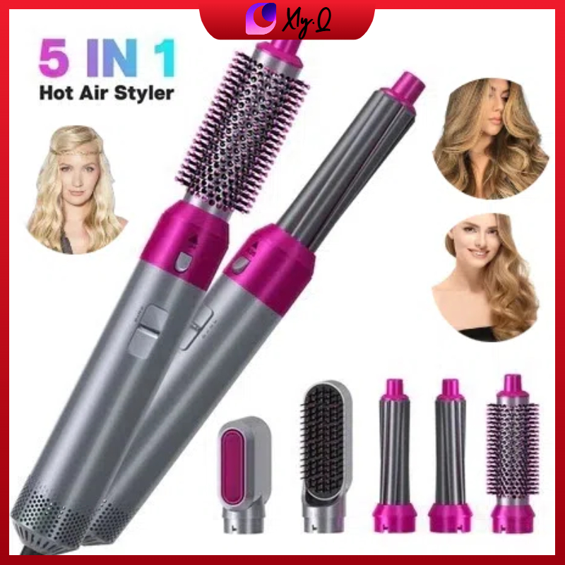 Escova 5 em 1 Profissional Secador Pente, Modelador Aumenta Volume Rapidamente Fácil de Usar Resultados de Salão
