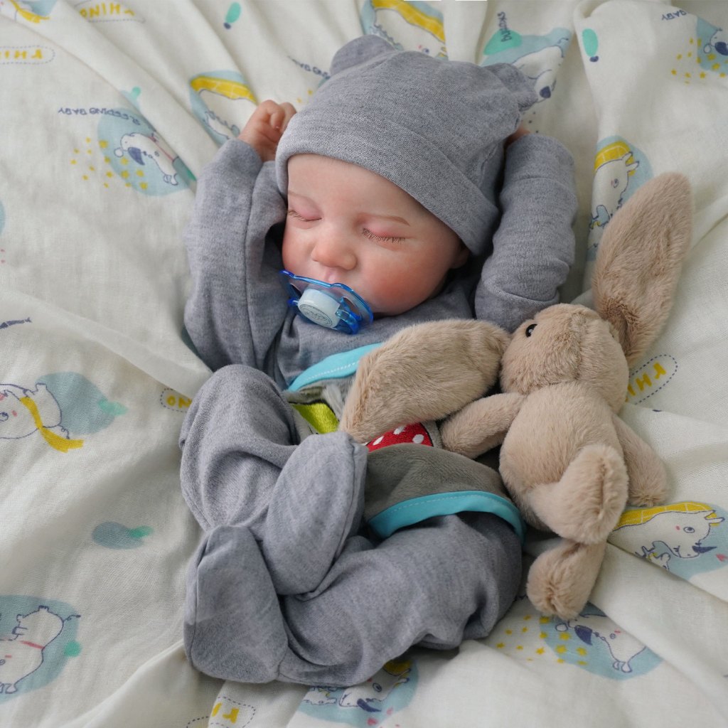 Bebê Reborn Boneca Levi Silicone 48cm Olho fechado em Oferta na Shopee