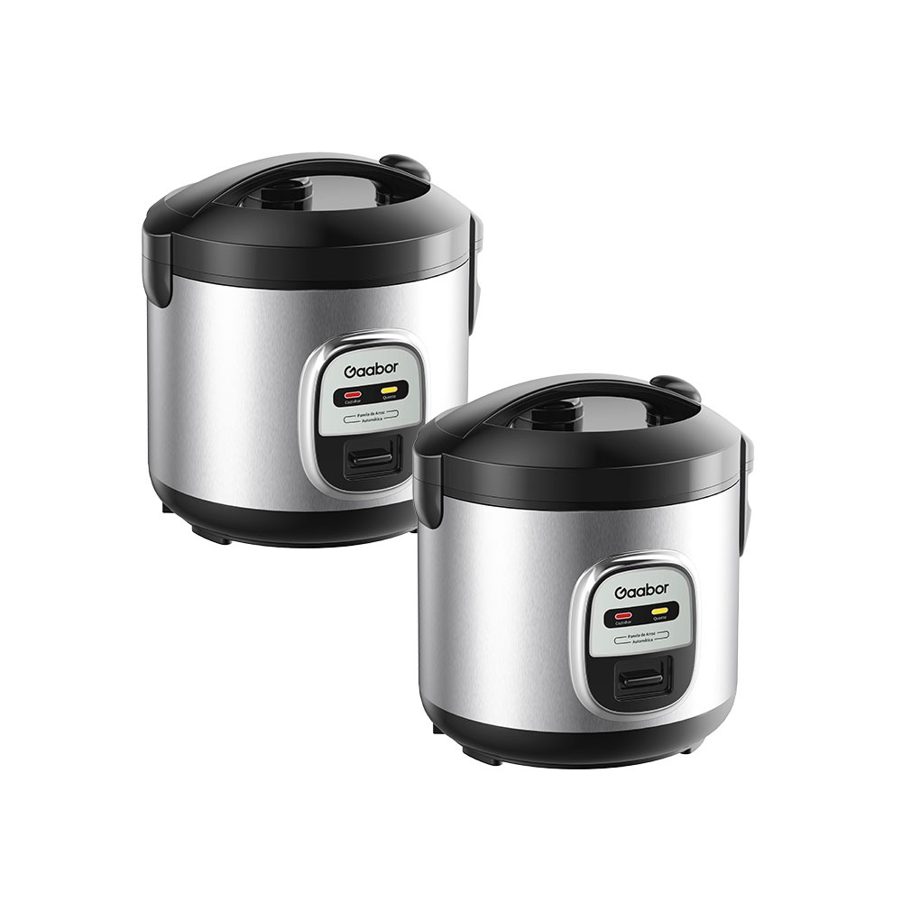 Gaabor kit com 2 panelas elétricas multifuncionais 1L capacidade pequena ideal para cozinhar 1 tigela de arroz RC-20M01A em Oferta na Shopee