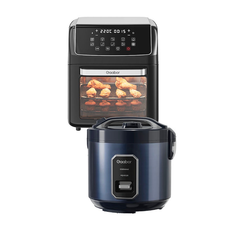 [Combo] Fritadeira Elétrica Gaabor Air Fryer 12L Digital Preta + Acessórios de Cozinha | Prática e Econômica em Oferta na Shopee