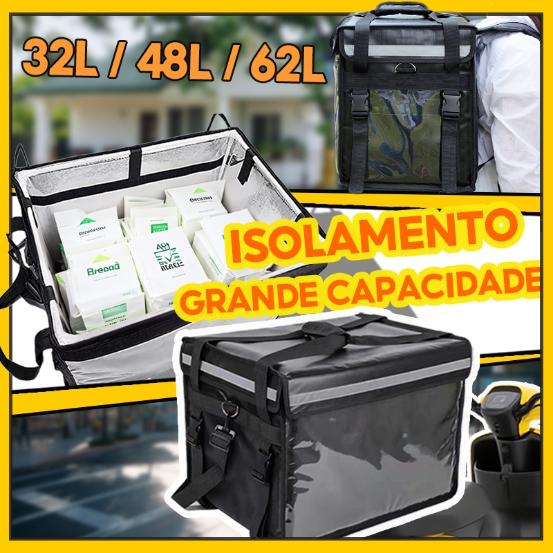 Mochila Bag Impermeável Térmica Entrega Motoboy Delivery 32/48/62L