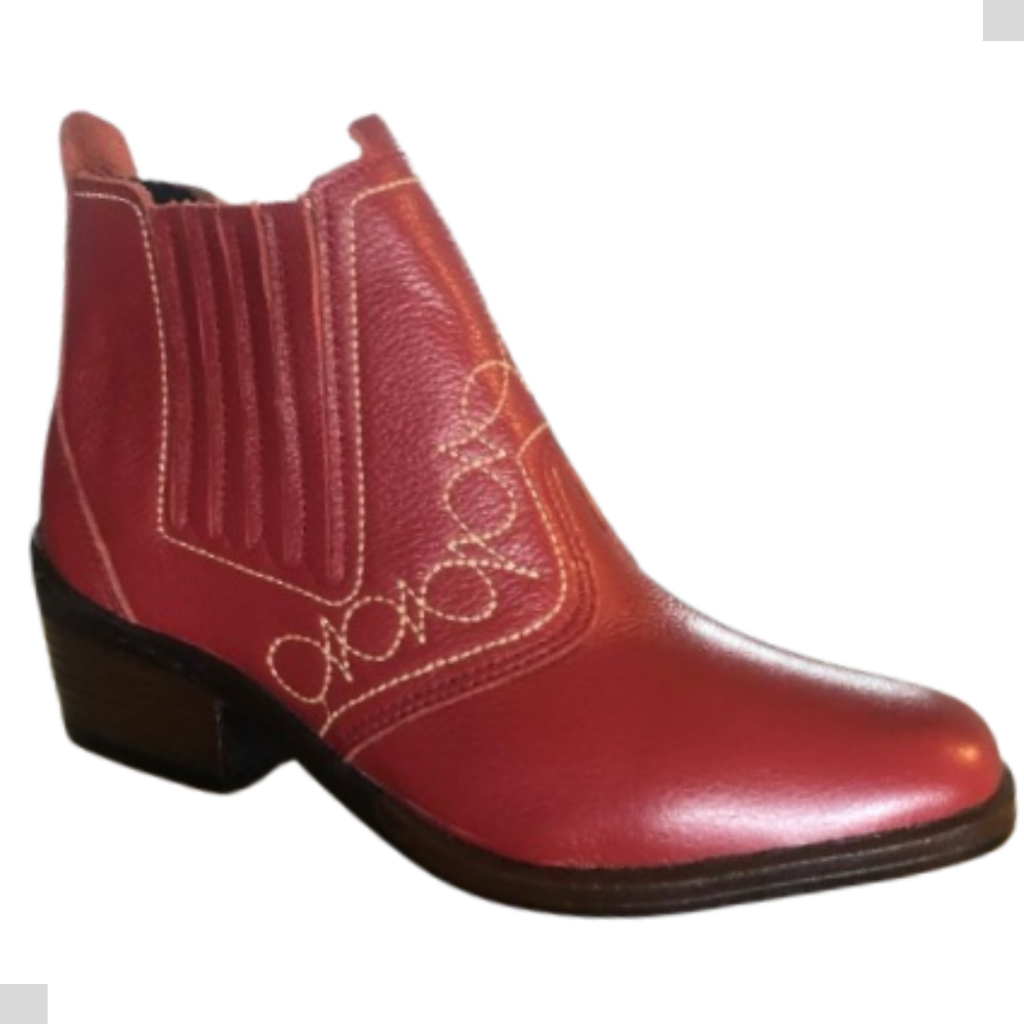 Bota Vermelha Country Texana Unissex Masculina Feminina Estilo Agro Agronegoci Agropecuaria Top 3636