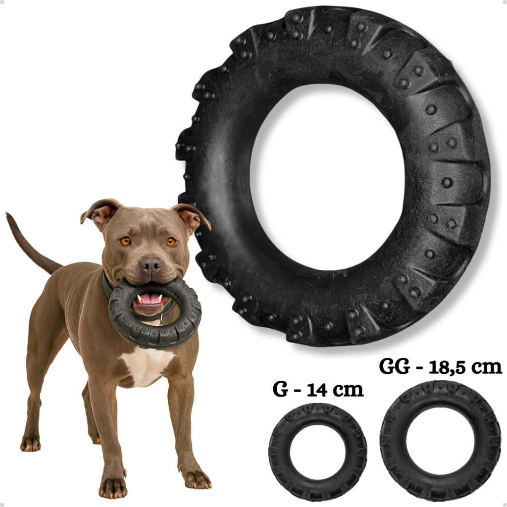 Brinquedo para Cachorro Mordedor Pneu de Borracha Resistente Off-Road - Envio Imediato