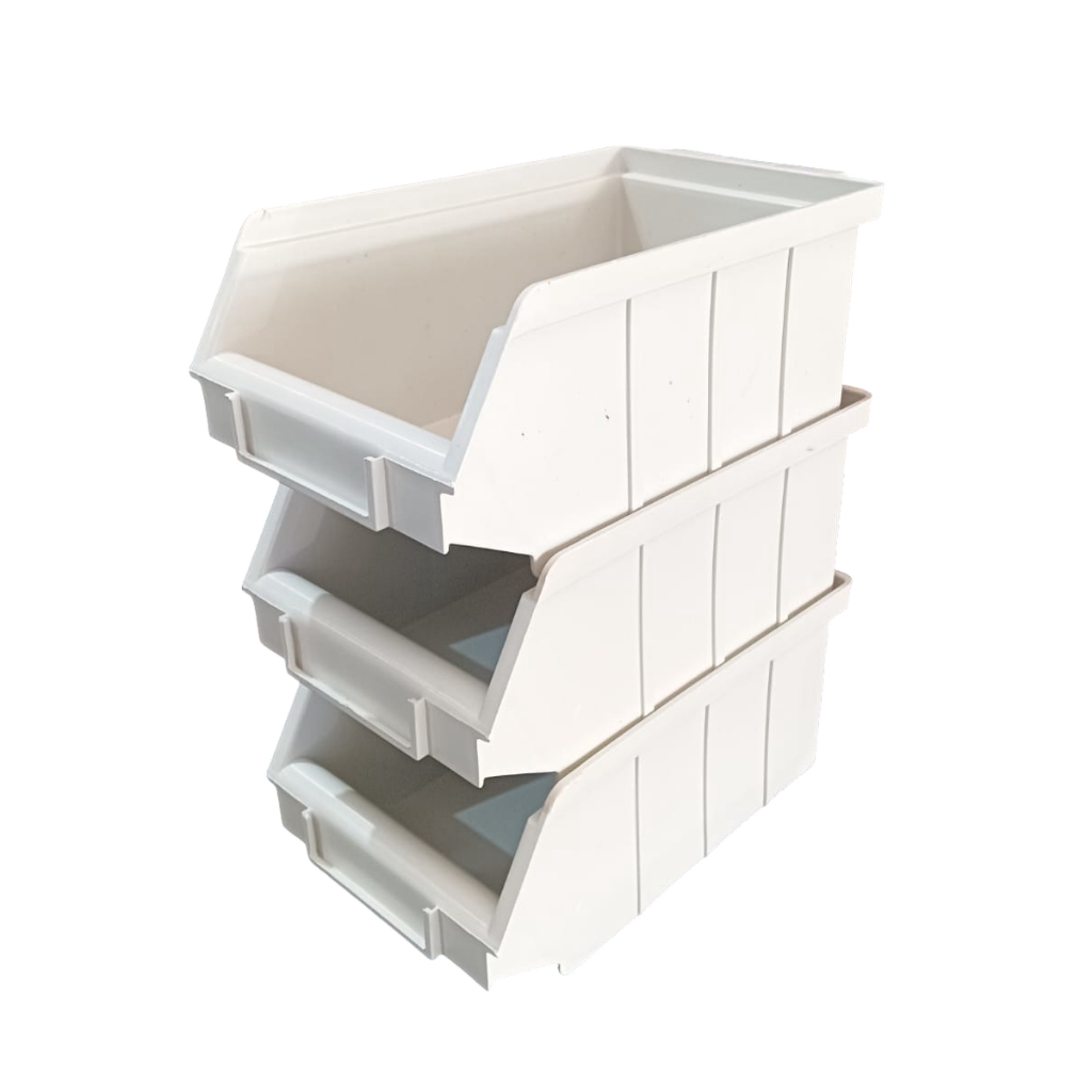 Kit 6 Gaveteiro Gaveta Organizador Caixa Bin 3 Plástico Branco