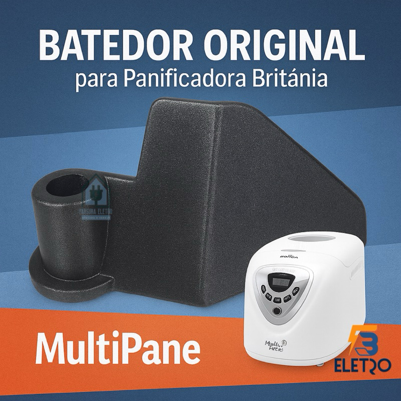 Hélice Batedor para Máquina de Pão Britania MultiPane / Mondial Premium / Cadence Pad531 Pad540