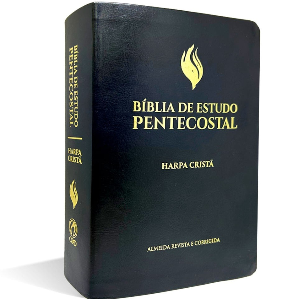 Bíblia de Estudo Pentecostal - Harpa Cristã Preta Luxo