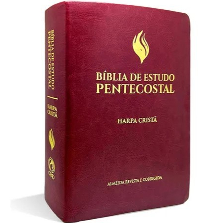 Bíblia de Estudo Pentecostal - Luxo Harpa Cristã Vinho