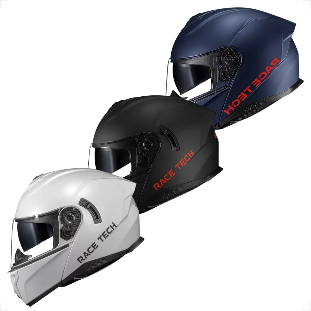 Capacete Robocop masculino motoqueiro Articulado Escamoteavel Race Tech Signal Fosco Óculos Reforçado Melhor Preço