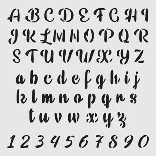 CUT0049 - Stencil Pintura 20X20cm Alfabeto Letras Mai. 17mm Min. 13mm Mylar 190 Micras em Oferta na Shopee