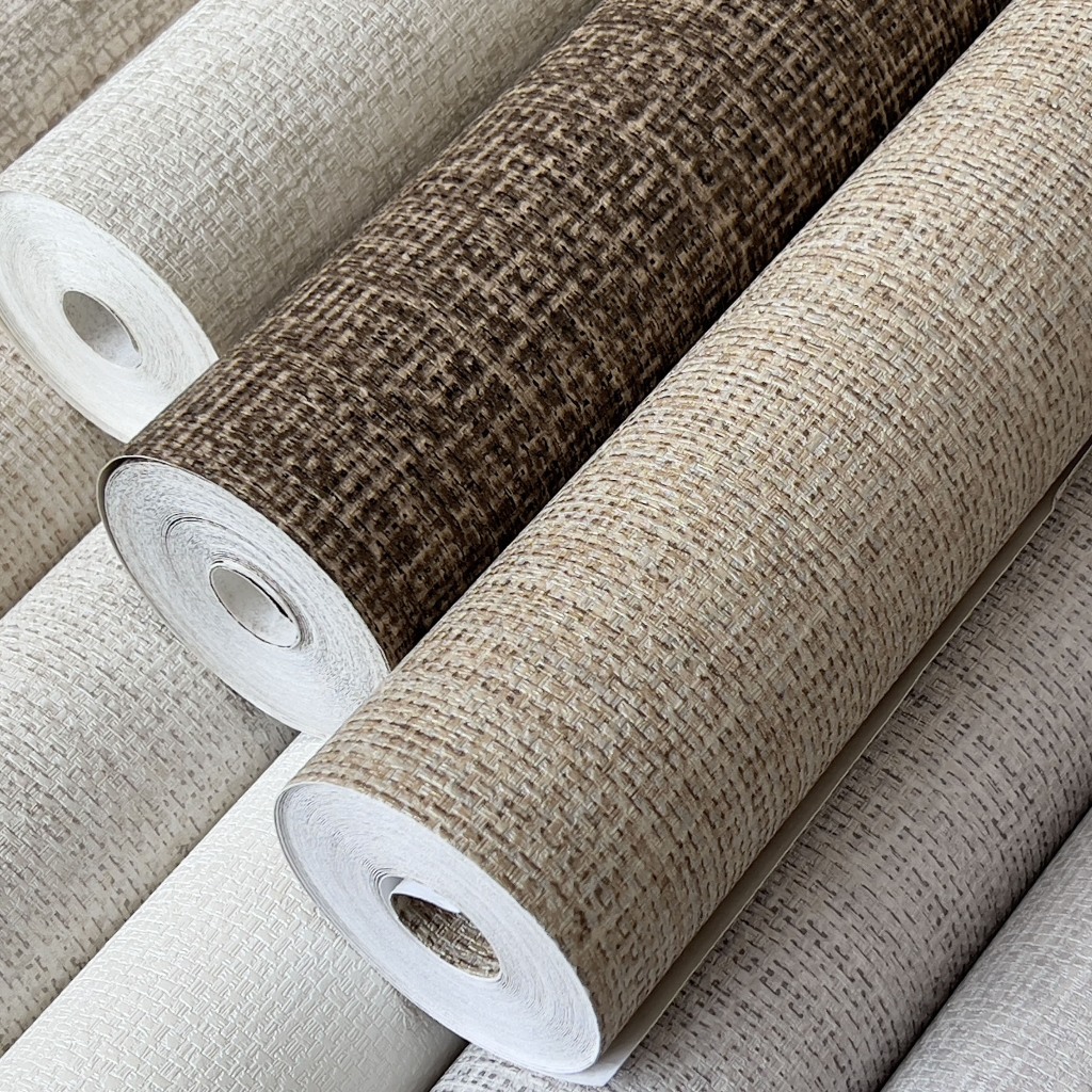 Papel de Parede Linho Alto Relevo - Rolo 10 metros x 53cm - Vinílico Alto Padrão - Cola Inclusa em Oferta na Shopee