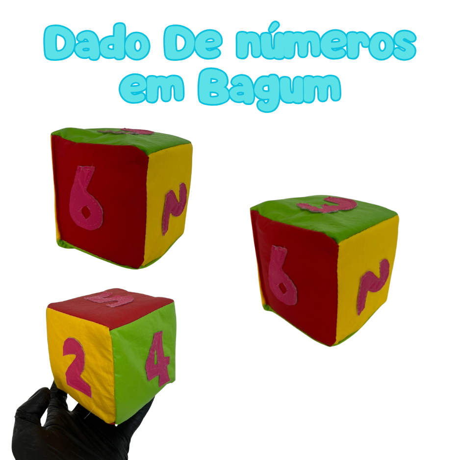 Dado de Números em Bagum 10x10 – Brinquedo Educativo e Pedagógico Infantil