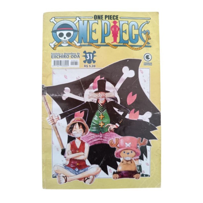 Mangá One Piece n°31 Edição meio-Tanko papel jornal de 2002 Editora Conrad