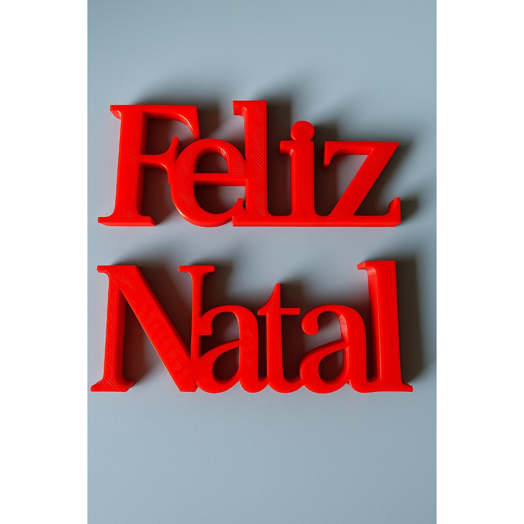 Enfeite Natalino 3D Letreiro Feliz Natal – Acabamento Premium com Entrega Imediata
