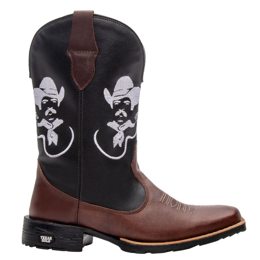 Bota Country Texana Masculina Bordado Novo Tião carreiro
