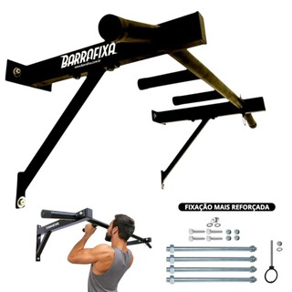 Barra Fixa De Parede Completa Pull-up Interna E Externa Fixação Reforçada