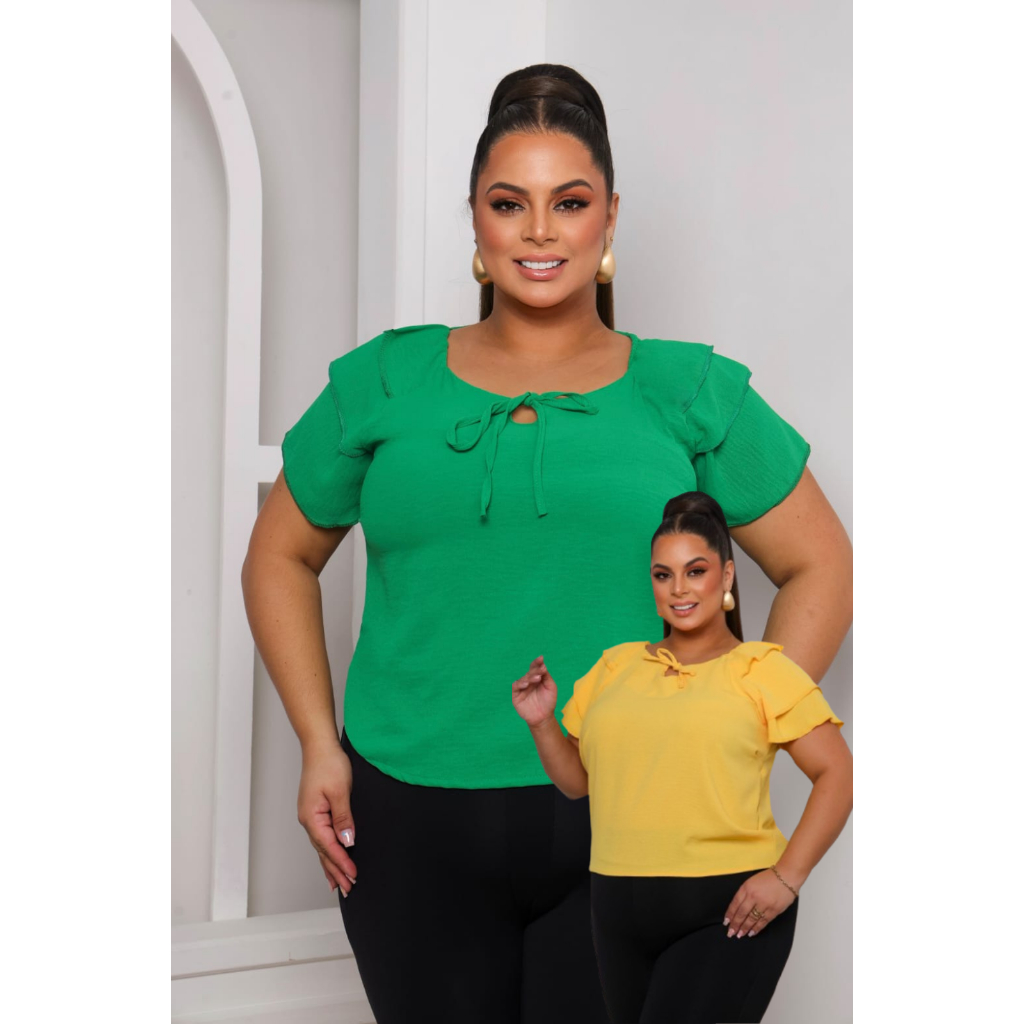 Kit 2 Blusas Femininas Plus Size Confortáveis e Elegantes – Estilo Versátil Looks Casuais