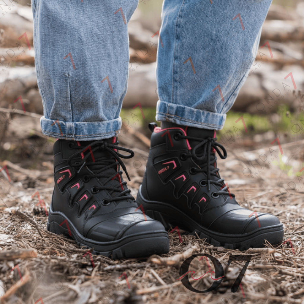 Coturno Feminino Bota Motociclista Motoboy Militar Cano Médio Tático