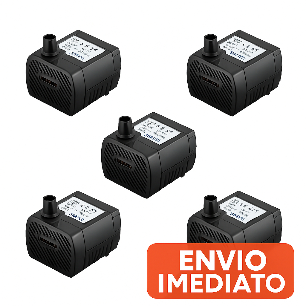 Kit 5 Bombas Bombinhas Submersa Aquario Pet Fonte Gato Bivolt 180L/H em Oferta na Shopee