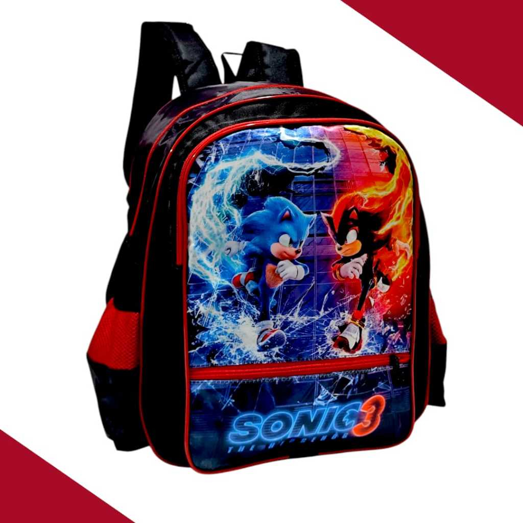 Mochila Sonic adolescentes para viagens, bolsa escolar em Oferta na Shopee