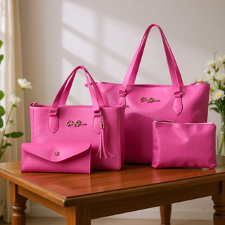 Kit 4 Peças I Bolsa Feminina Média Anjik + Sacola Grande + Necessaire + Carteira Feminina Chique em Oferta na Shopee