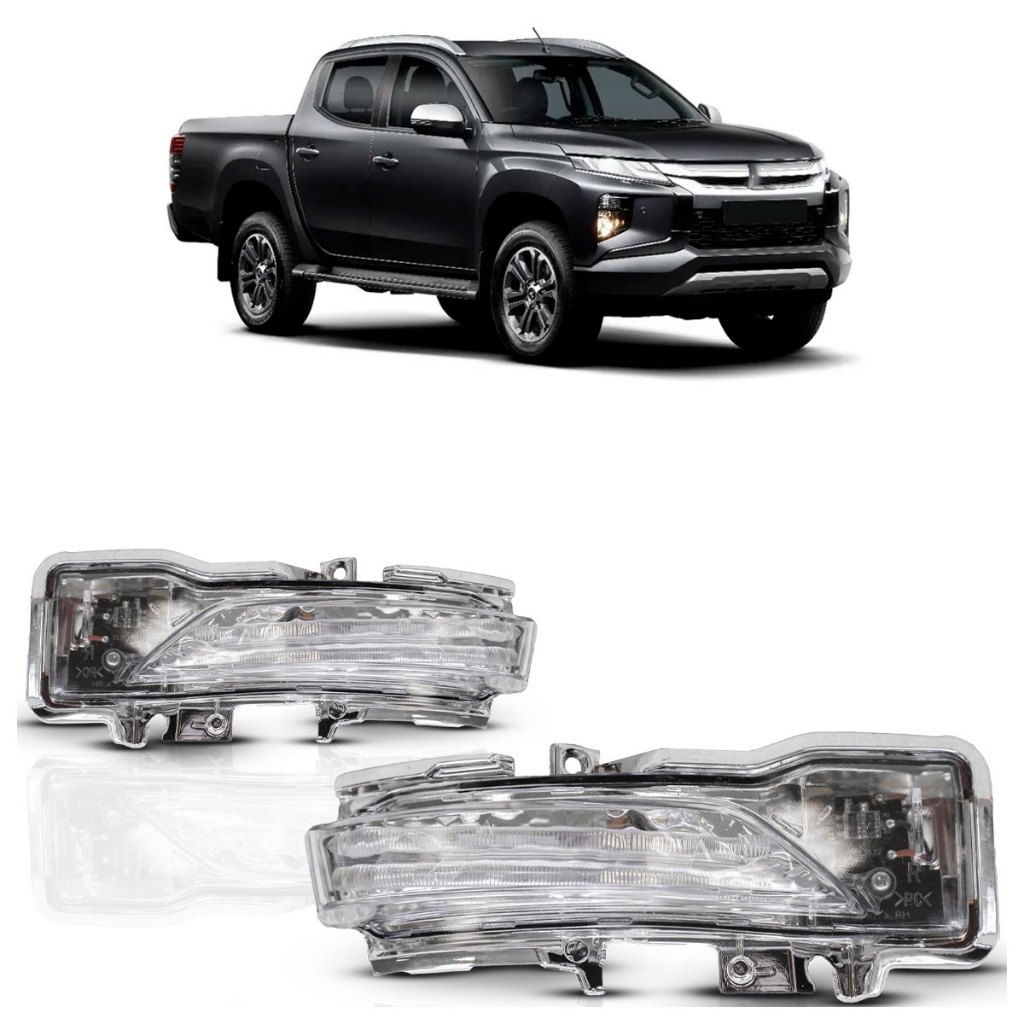 Par Pisca Retrovisor L200 Triton 2021 2022 2023 Led Cristal Lente Lisa em Acrílio em Oferta na Shopee