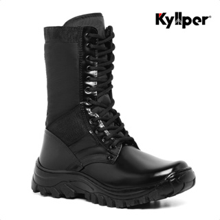 Coturno Troller Militar Masculino Confortável em Couro Com Palmilha em Gel em Oferta na Shopee