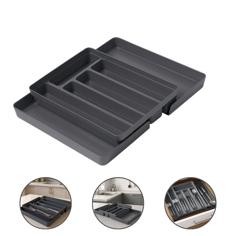 Porta Talher Organizador De Gaveta Com Extensor 5 Divisorias 36x52cm Resistente em Oferta na Shopee