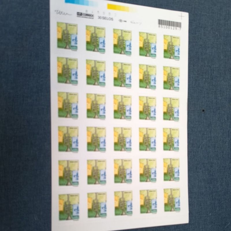 cartela com 30 selos para carta trompete
