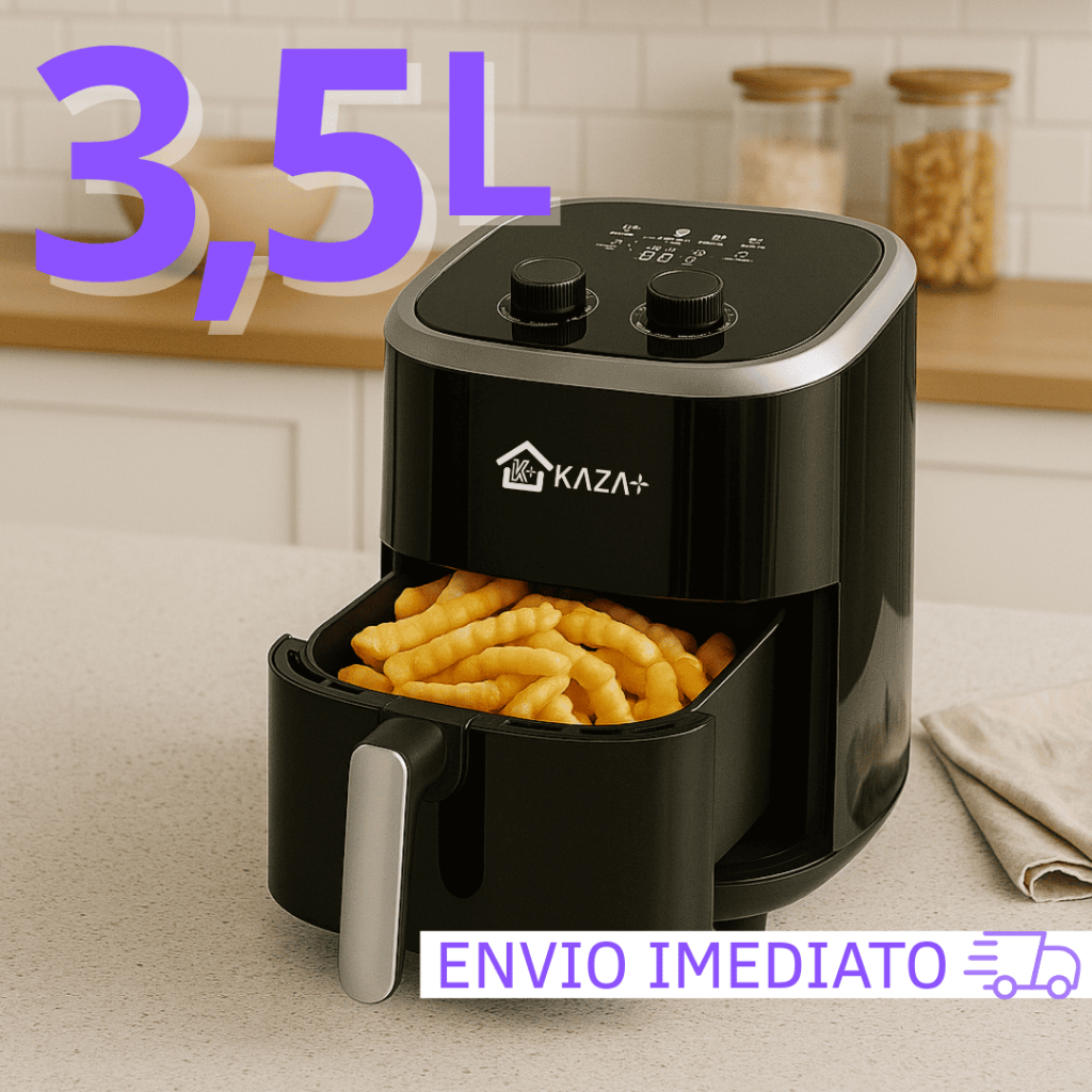 Fritadeira Elétrica Sem Óleo Air Fryer 3,5L 1200W 220V Preta Multiuso Cozinha Kaza+