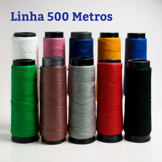 Linha de Costura 120, 500 Metros Cada, Cor Branco, Preto e Colorido em Oferta na Shopee