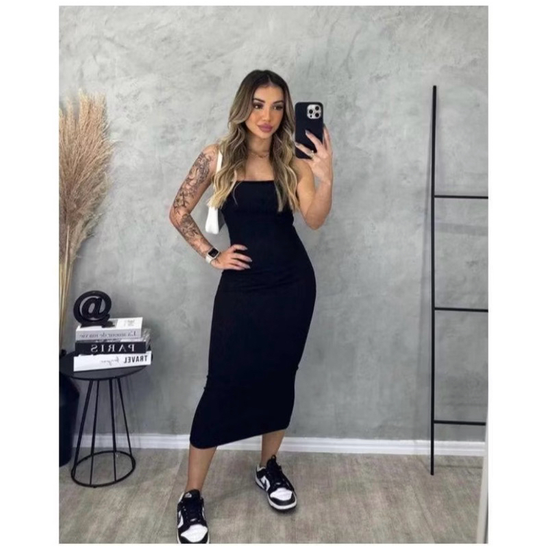 Vestido Midi Tomara que Caia Canelado - Elegância e Conforto em um Único Vestido! TECIDO ANARRUGA!