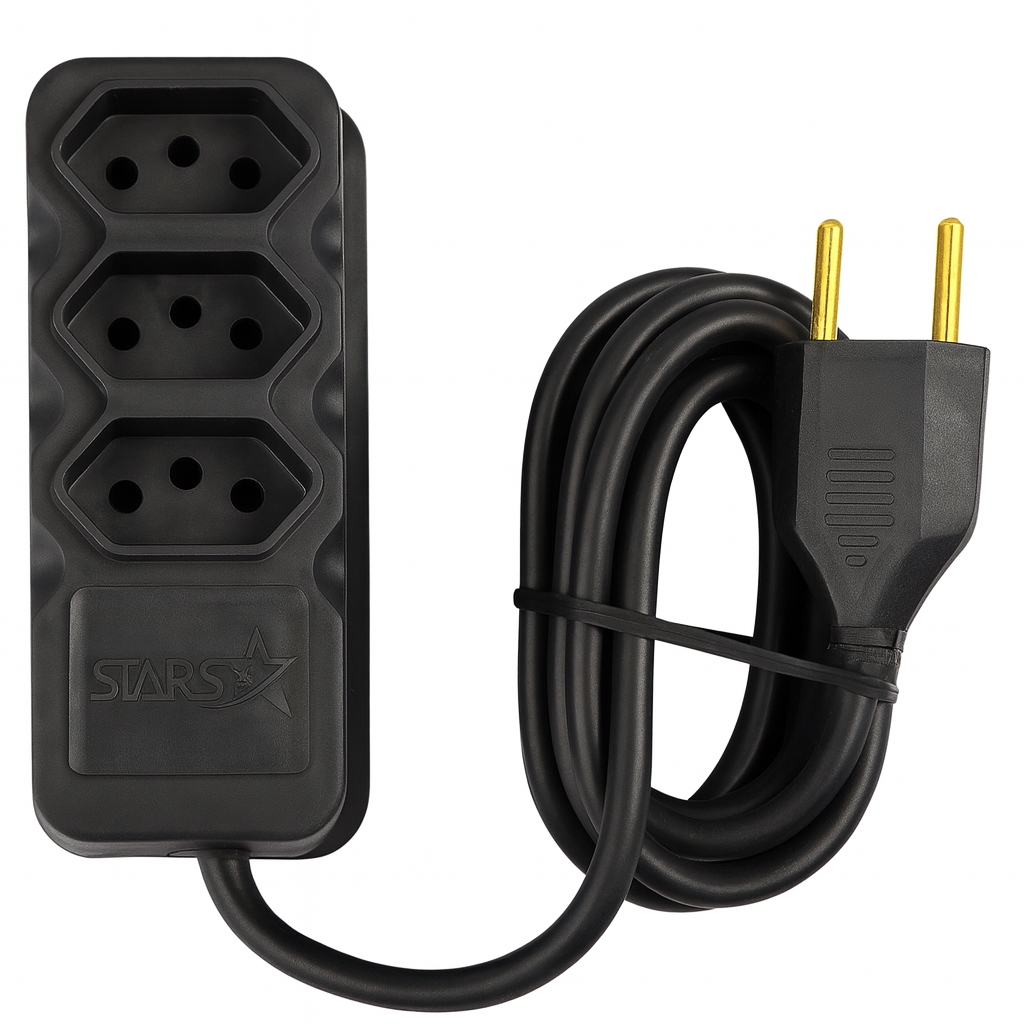 Imagem Extensão Elétrica Reforçada 20A 3 Tomadas Bivolt – Para Airfryer, Micro-ondas e Secador 1m 2m 3m