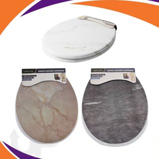 Assento Sanitário Premium Almofadado com Estampa Marmorizada em Oferta na Shopee