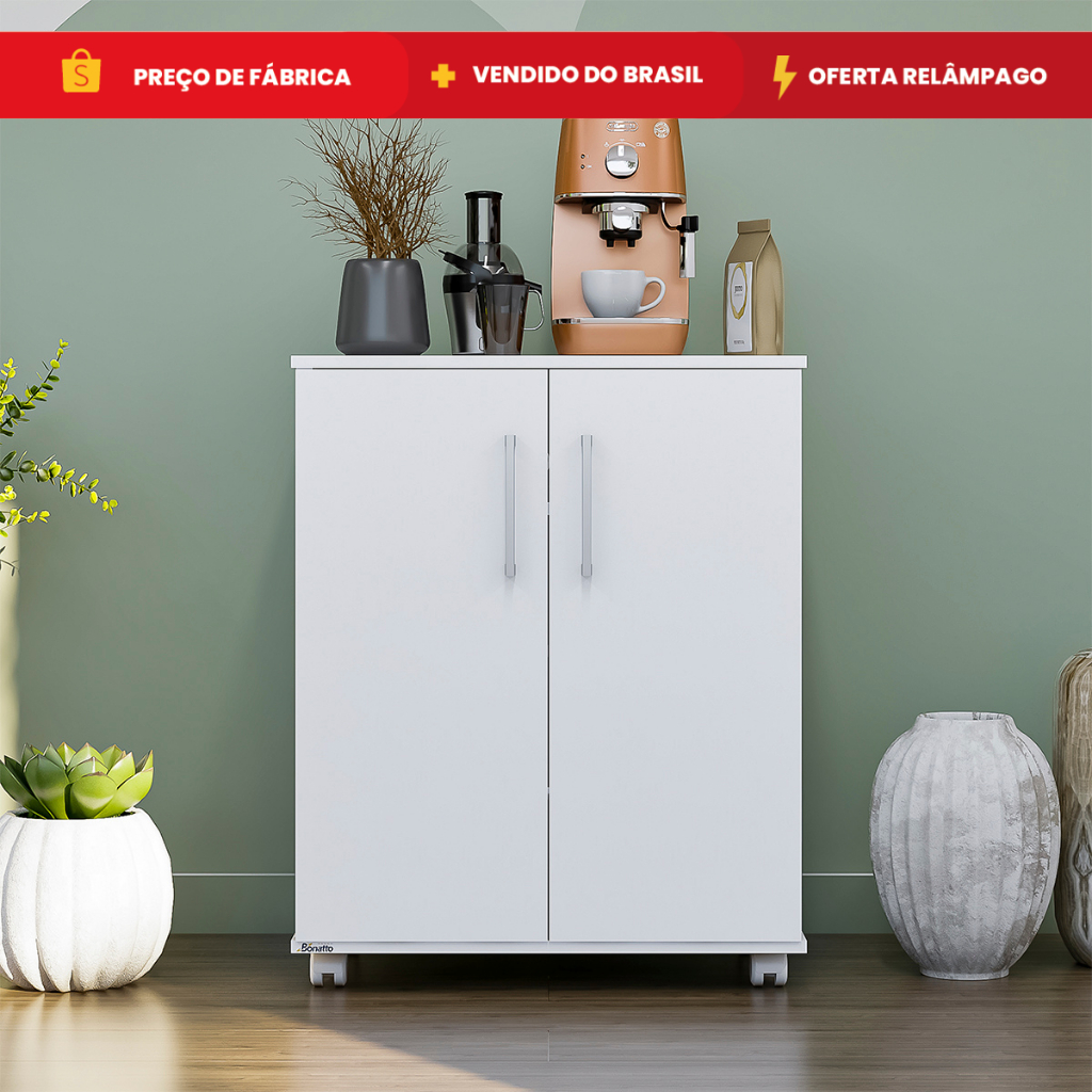 Armário Multiuso Sapateira Para Escritório Cozinha Lavanderia 2 Portas Bonatto em Oferta na Shopee