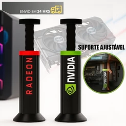Suporte para Placa de Vídeo GPU Ajustável Nvidia e Radeon Universal