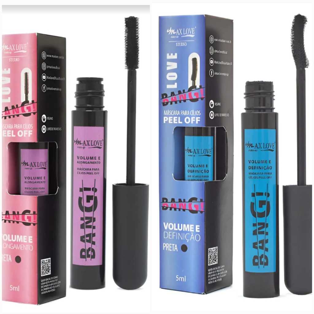Máscara Para Cílios Peel Off Bang Alongamento Max Love