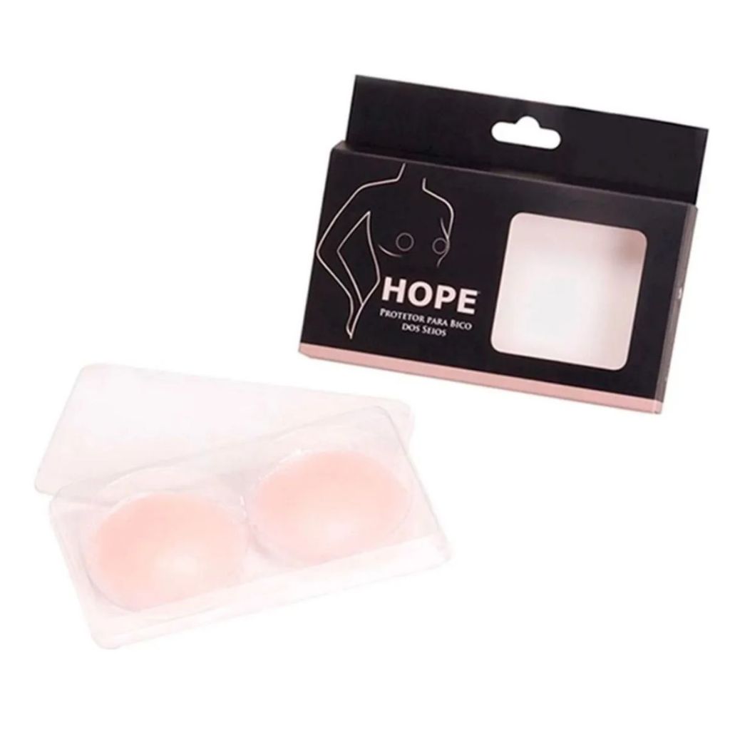 Par Protetor para Seios Tapa Mamilo Hope Adesivo de Silicone Nao Marca Proteçao Cor Nude Feminino Mulher