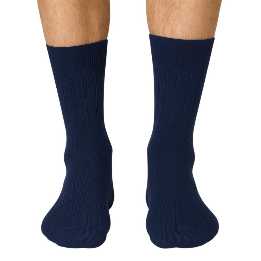 Meia Cano Longo Social Masculina Macia Mash 231.04 Algodao Canelada