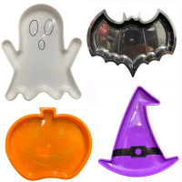 Bandeja Decorativa Festa Halloween Morcego Abobora Fatasminha Chapeu Bruxa