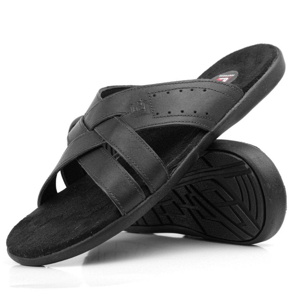 Chinelo de dedo masculino couro legítimo, confortável e elegante para o uso diario