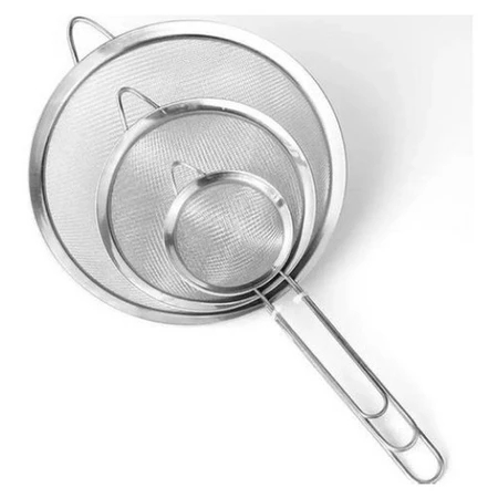 Kit 3 Peneira Coador De Peneiras Aço Inoxidável Para Cozinha Peneira De Cozinha
