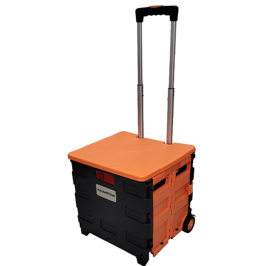 Carrinho Da Moda Compras Dobrável Vira Maleta Multiuso com Tampa